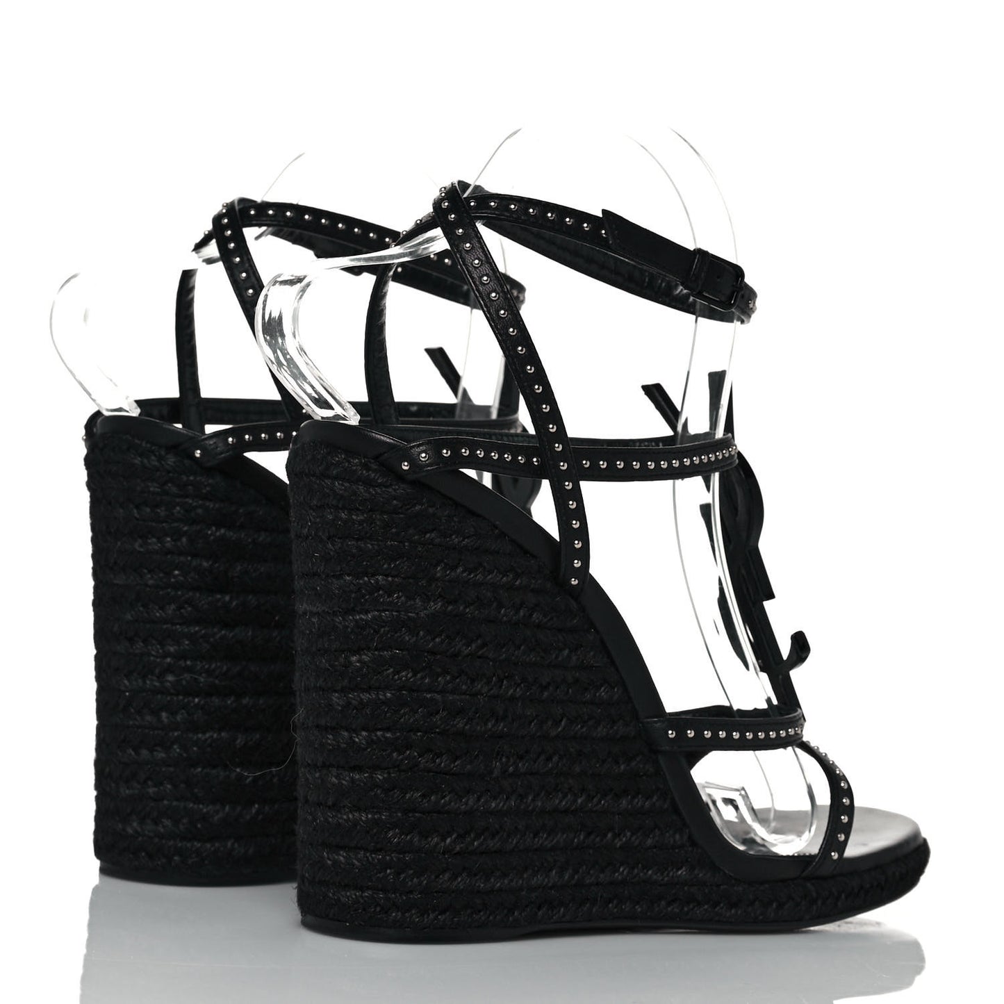 Calfskin Cassandra Espadrille 105 Wedges 40 Black