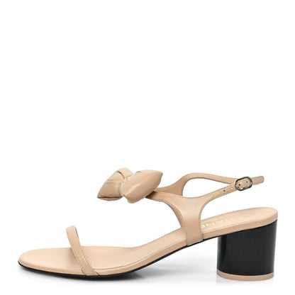 Chanel Lambskin CC Bow 55mm Sandals 41 Beige Black 1 of 8