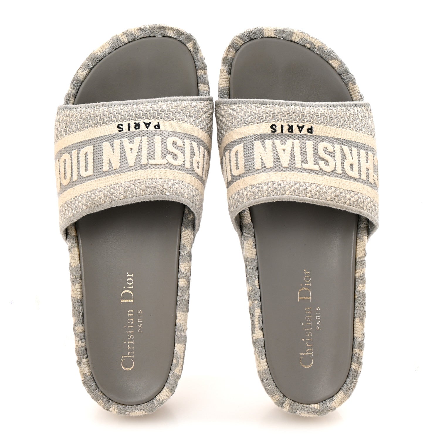 Christian Dior Oblique D-Way Platform Sandals 38 Grey Stone 2 of 10