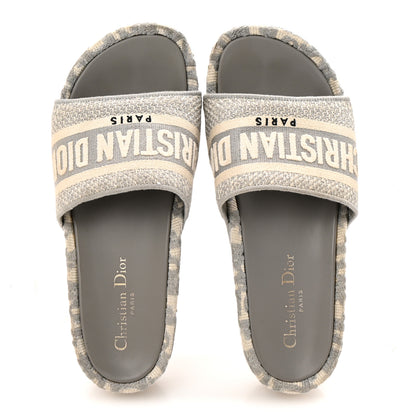 Christian Dior Oblique D-Way Platform Sandals 38 Grey Stone 2 of 10
