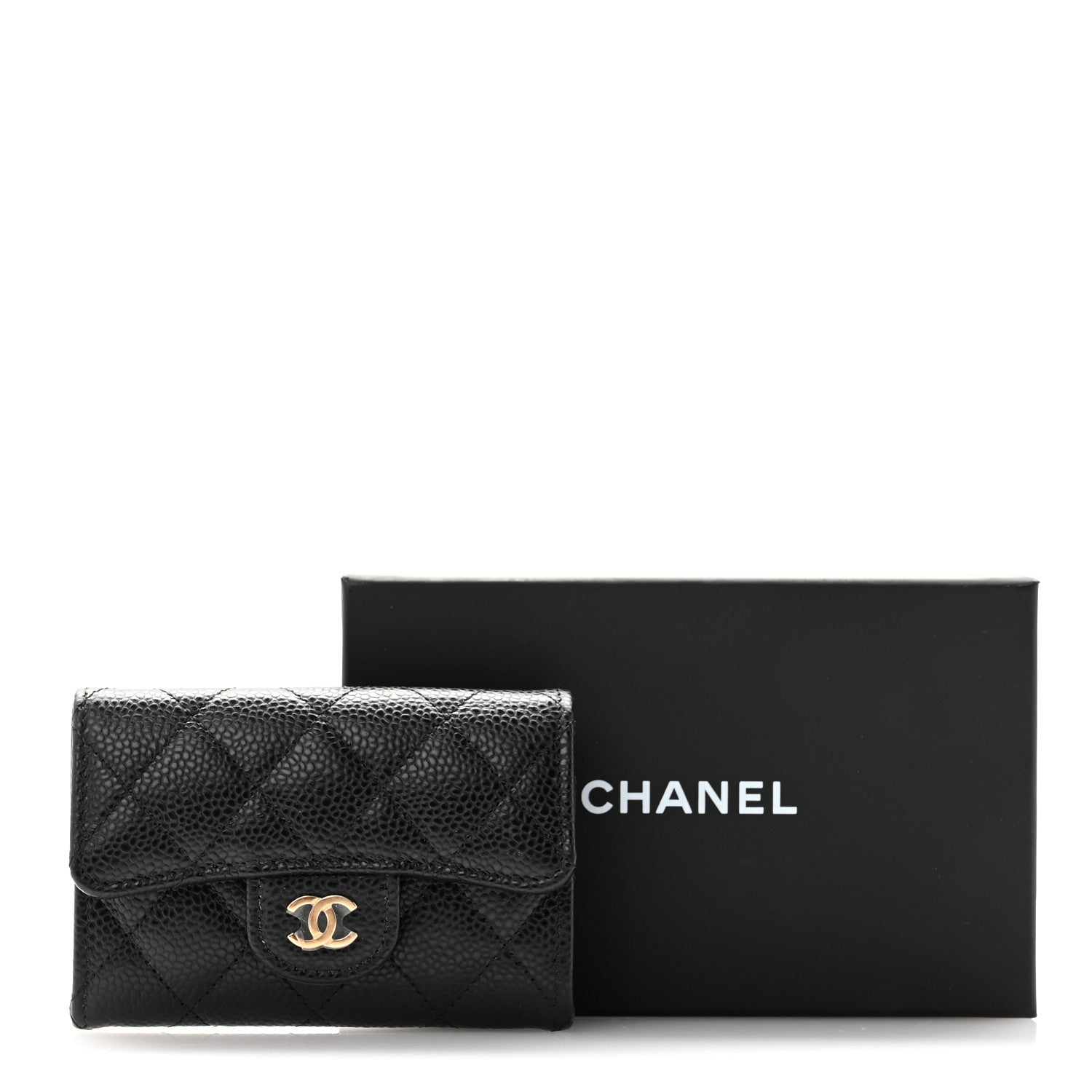 Chanel Caviar Quilted Flap Card Holder Wallet Black 10 of 10