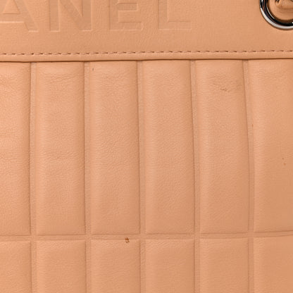 Chanel Calfskin Vertical Quilted Lax East West Shoulder Bag Beige 15 of 17