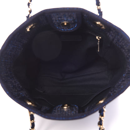 Chanel Lurex Boucle Mini Deauville Tote Blue 5 of 9