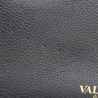 Valentino Garavani Pebbled Calfskin Medium Rockstud Flap Saddle Bag Black 8 of 9