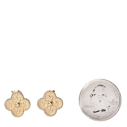 Van Cleef & Arpels 18K Yellow Gold Vintage Alhambra Earrings 2 of 6