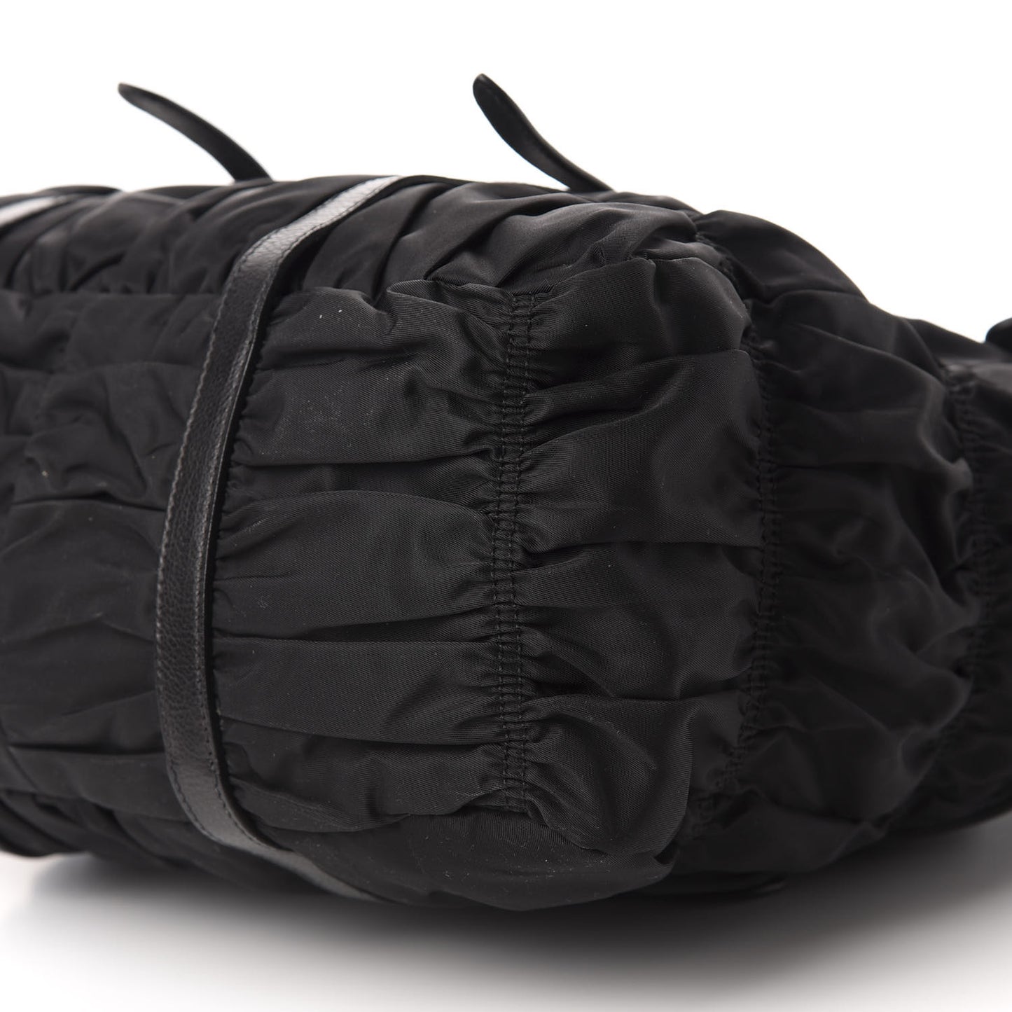 Tessuto Nylon Nappa Braided Gaufre Frame Tote Black