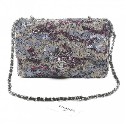 Chanel Sequin Medium Single Flap Anthracite Taupe Bordeaux 1 of 8