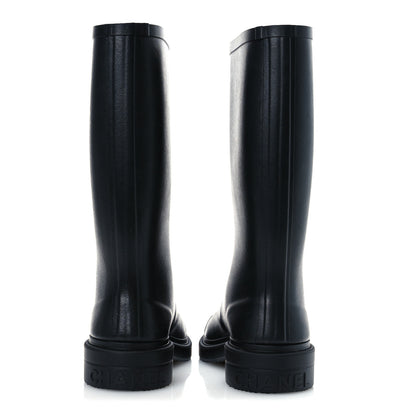 Chanel Caoutchouk CC High Boots 37 Black 6 of 11