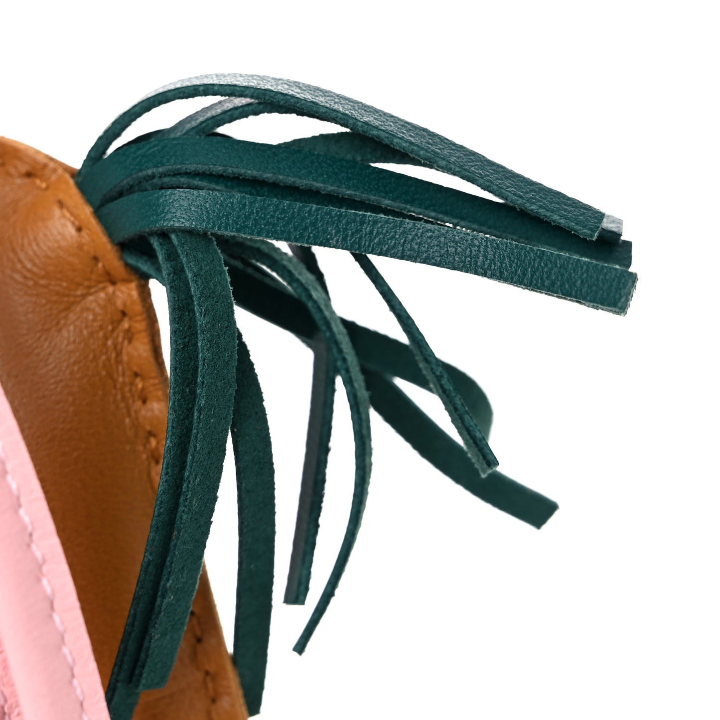 Milo Lambskin Grigri Rodeo Horse Bag Charm MM Sesame Malachite Rose Sakura