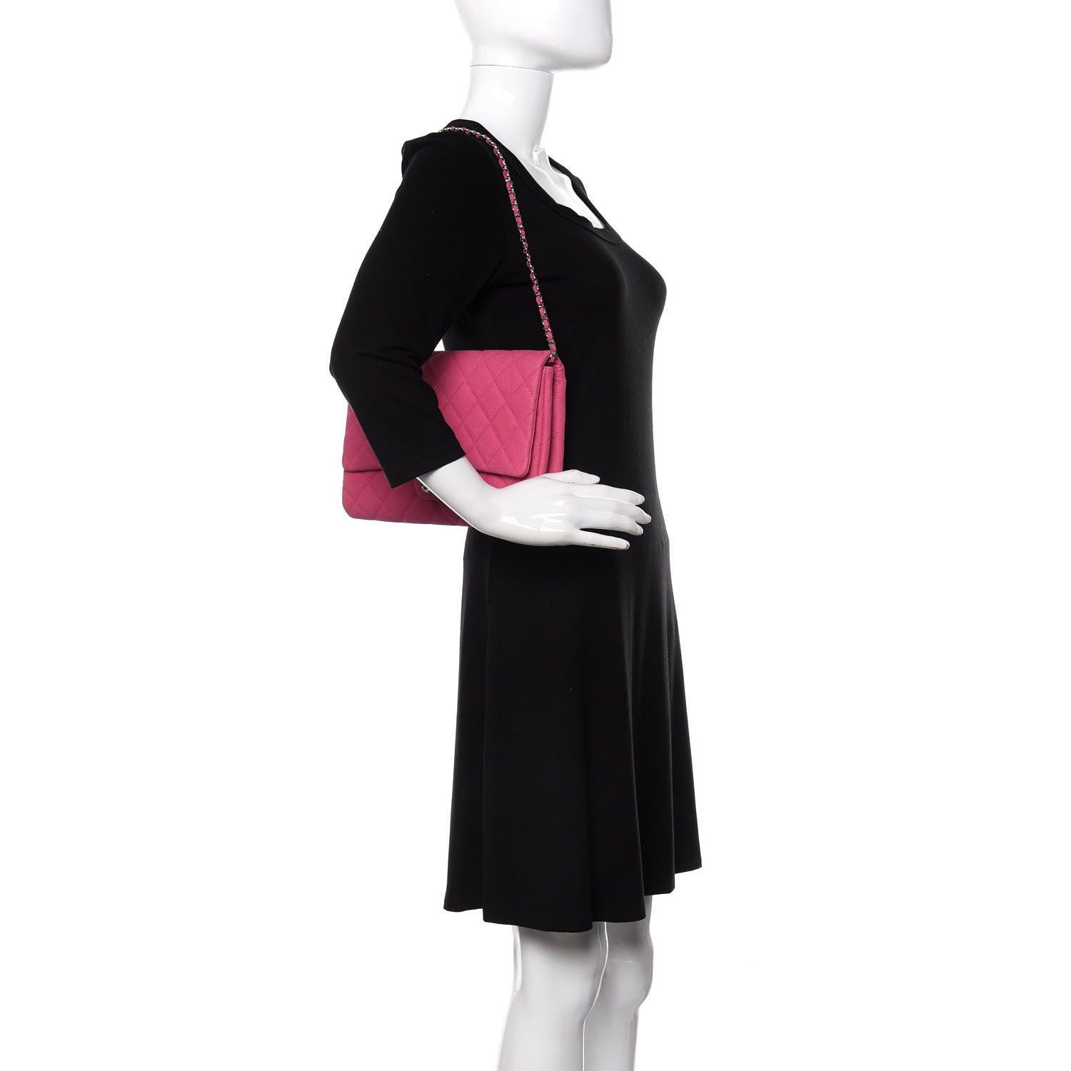 Chanel Iridescent Caviar Quilted Clutch with Chain Flap Pink 2 of 10