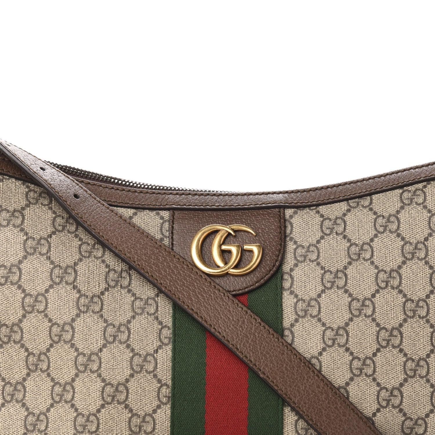 Gucci GG Supreme Monogram Web Small Ophidia Half Moon Hobo Brown 11 of 11
