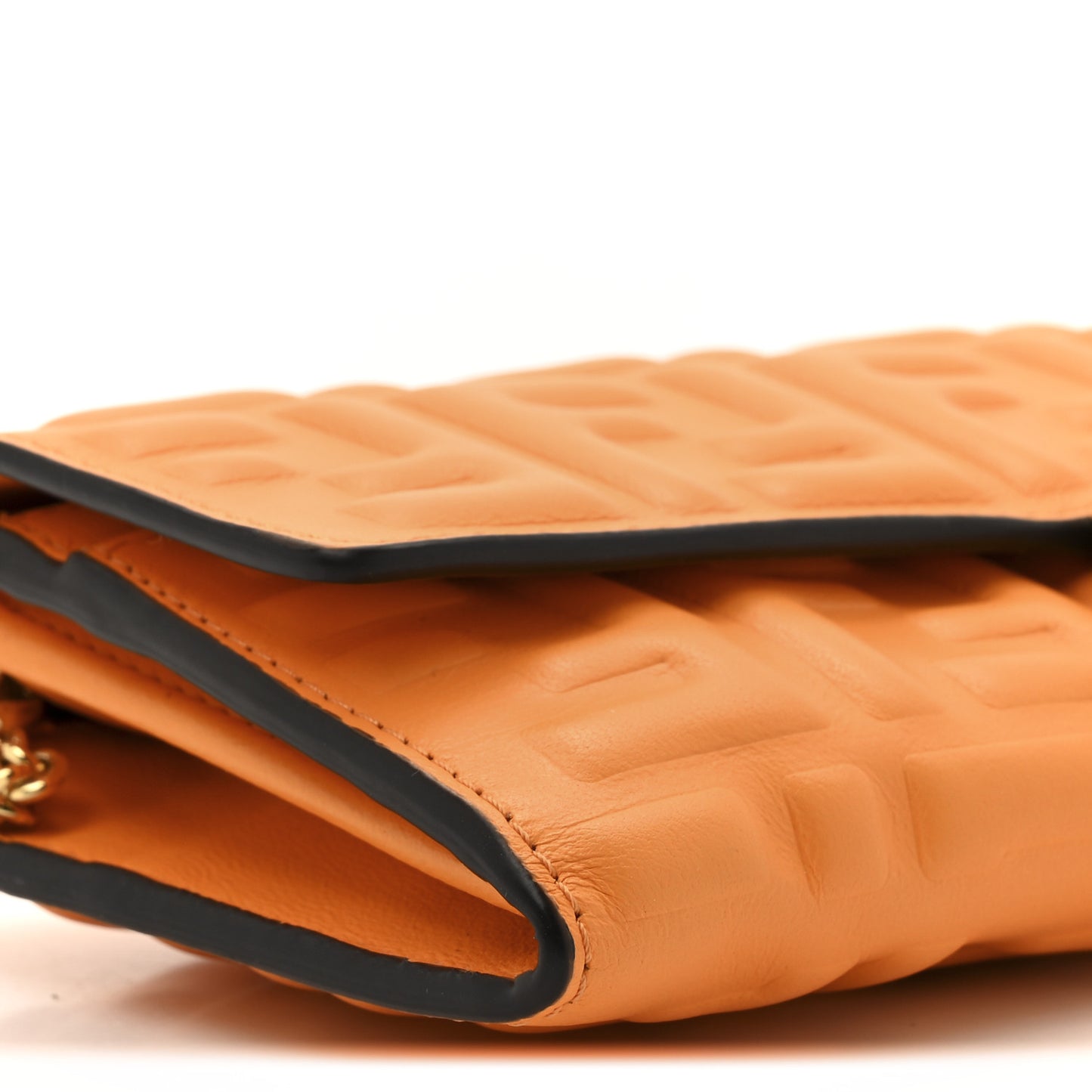 Nappa Matisse FF Embossed Continental Wallet On Chain Clementine