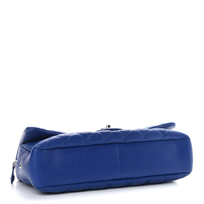 Chanel Caviar Quilted Jumbo Easy Flap Blue 4 of 12