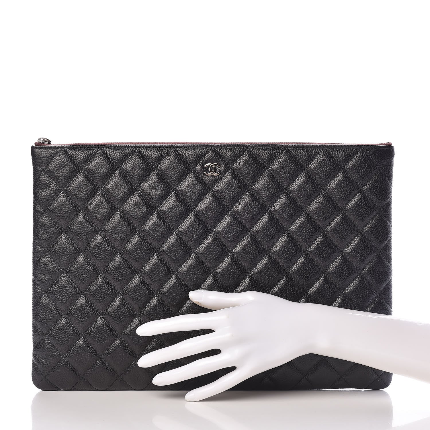 Chanel Caviar Quilted Large Cosmetic Case Black 2 of 8