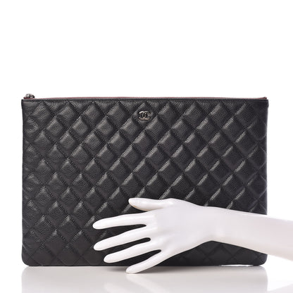 Chanel Caviar Quilted Large Cosmetic Case Black 2 of 8