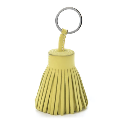Hermes Lambskin Carmen Tassel Key Holder Soufre 1 of 4