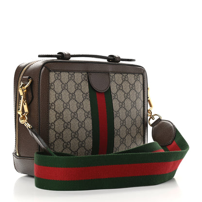 Gucci GG Supreme Monogram Web Small Ophidia Top Handle Shoulder Bag Brown 3 of 9