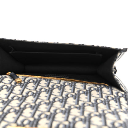 Christian Dior Oblique 30 Montaigne Chain Flap Bag Blue 5 of 9