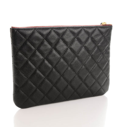 Chanel Caviar Quilted Medium Cosmetic Case Black 3 of 7