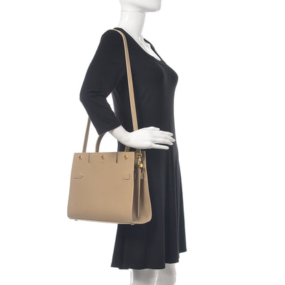 Burberry Calfskin Small Title Bag Honey 2 of 9