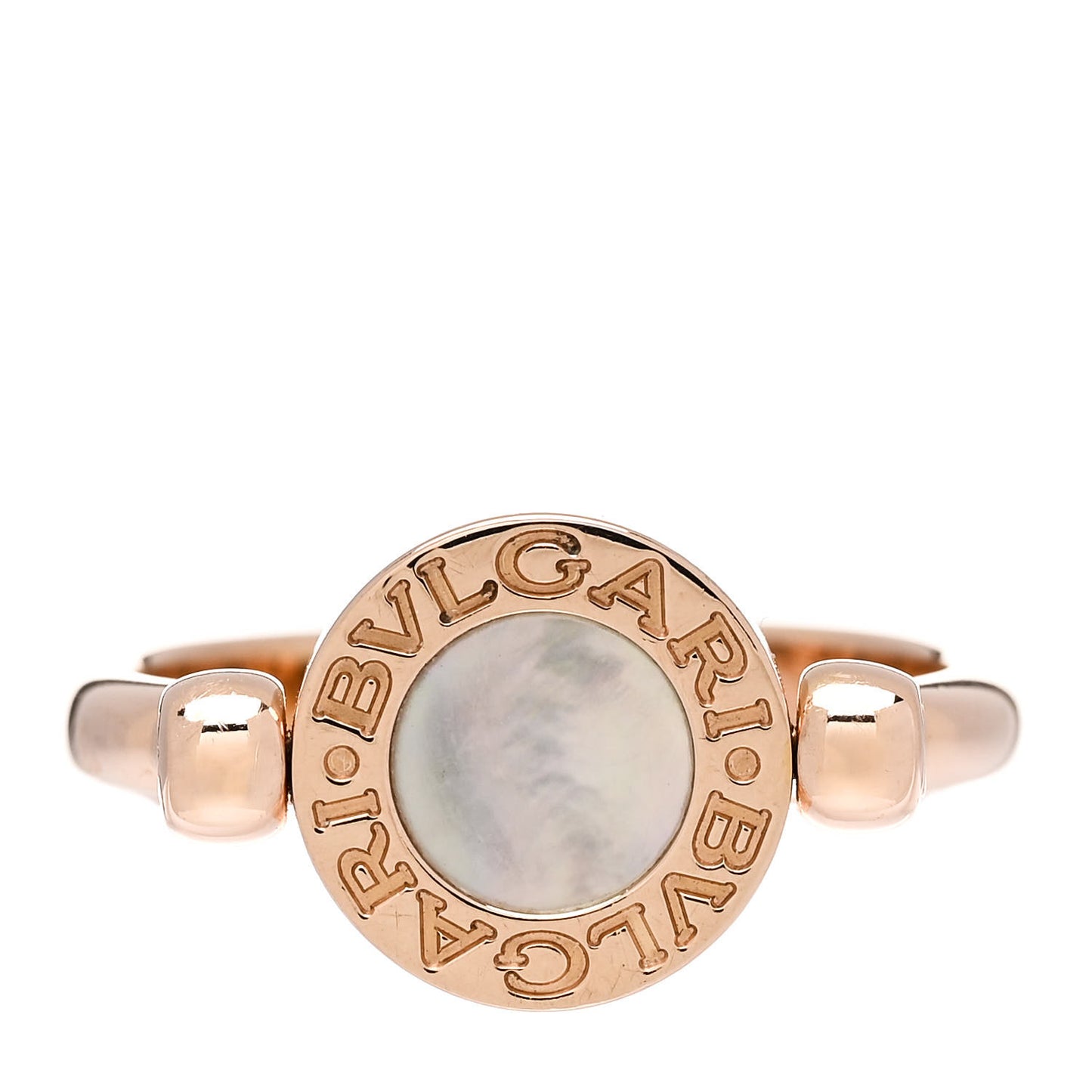 18K Rose Gold Mother of Pearl Black Onyx BVLGARI BVLGARI Ring 54 6.75