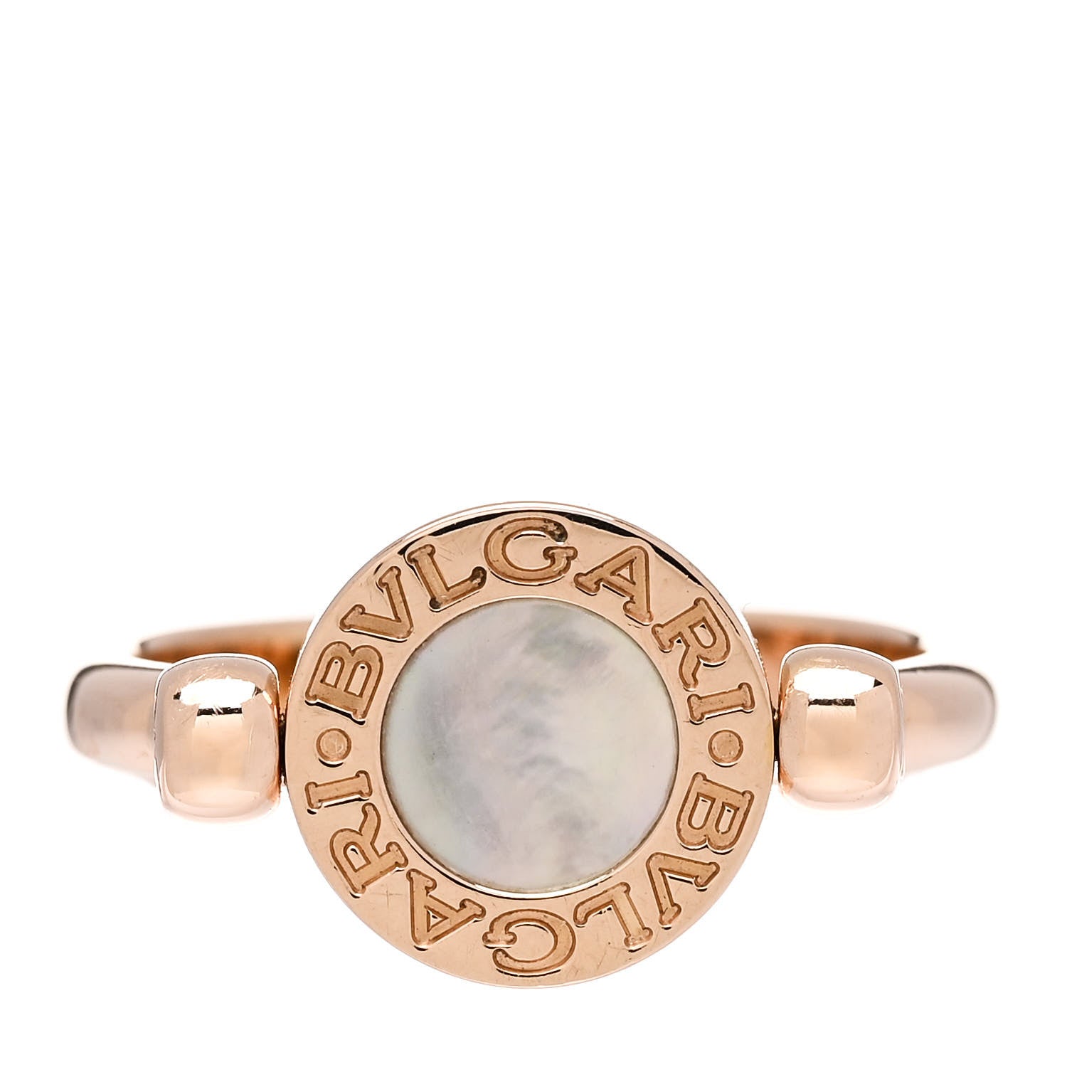 Bulgari 18K Rose Gold Mother of Pearl Black Onyx BVLGARI BVLGARI Ring 54 6.75 1 of 9