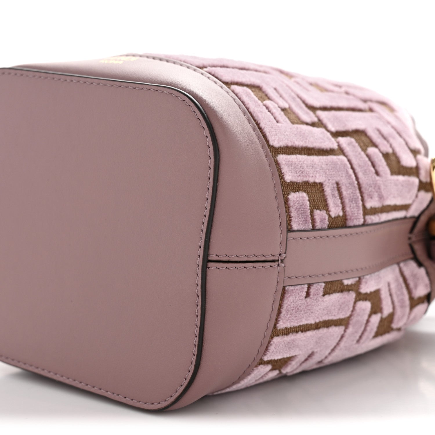 Fendi Vitello Grace Velluto FF Mini Mon Tresor Bucket Bag Dusty Mauve 10 of 11