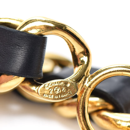 Chanel Lambskin Chain Bracelet Black Gold 4 of 4