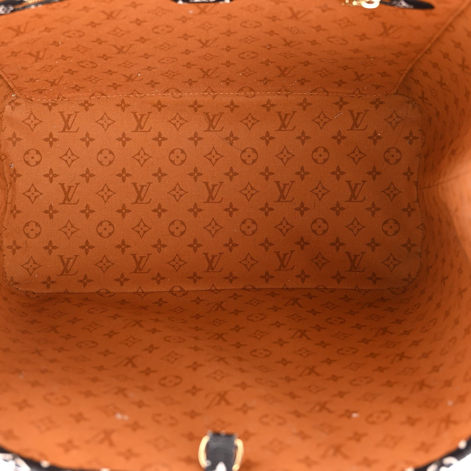 Louis Vuitton Monogram Giant Crafty Neverfull MM Creme Caramel 6 of 10