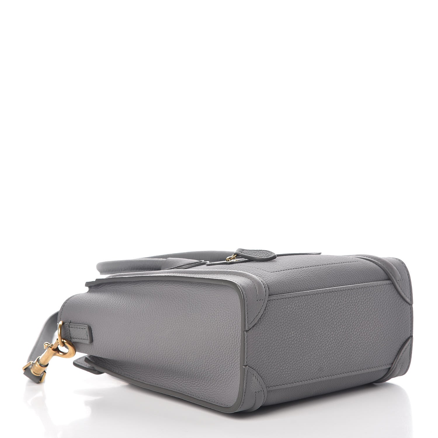 Celine Drummed Calfskin Nano Luggage Kohl 4 of 9