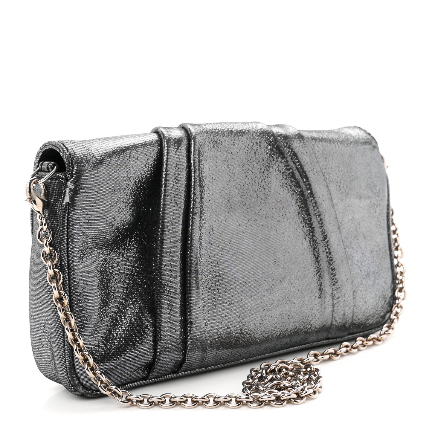Metallic Calfskin Mia Pochette Silver