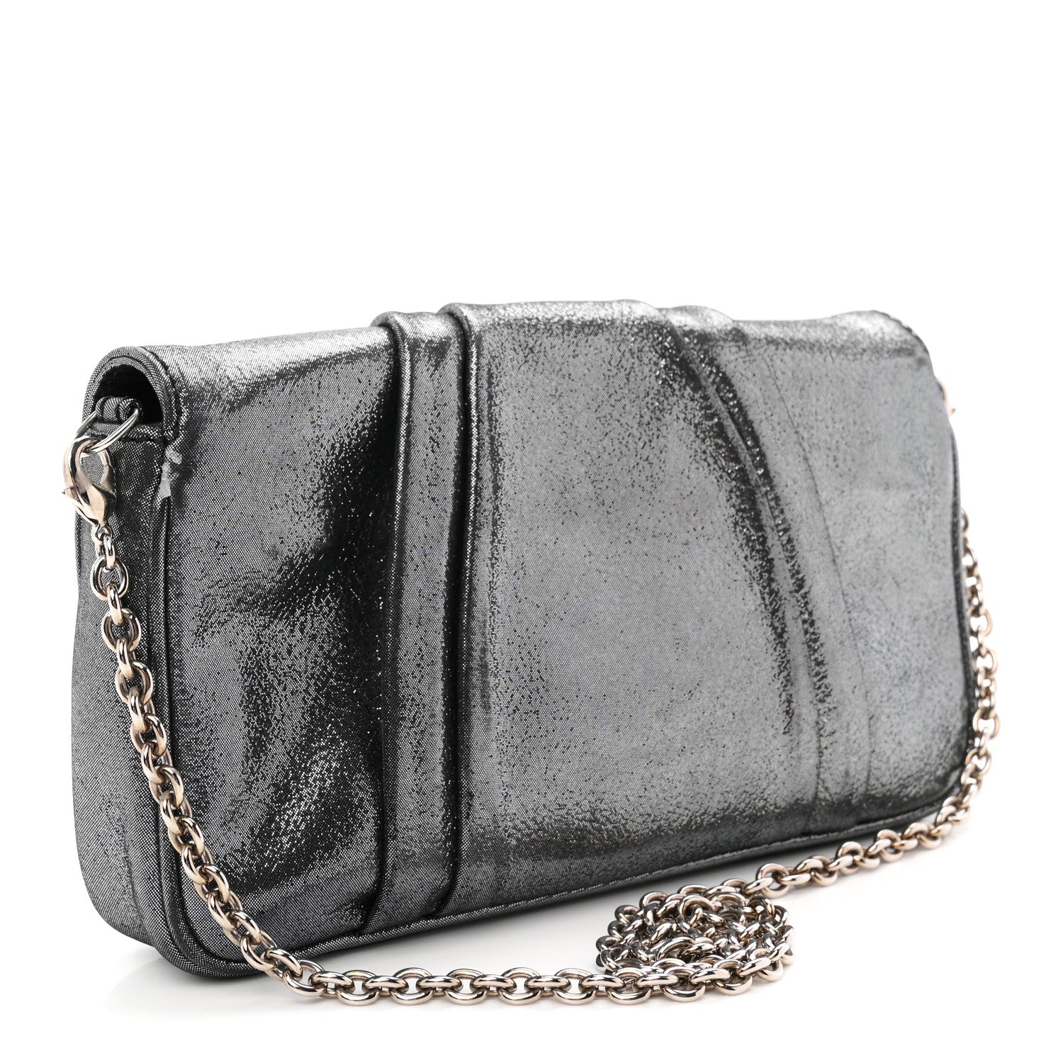 Fendi Metallic Calfskin Mia Pochette Silver 3 of 10