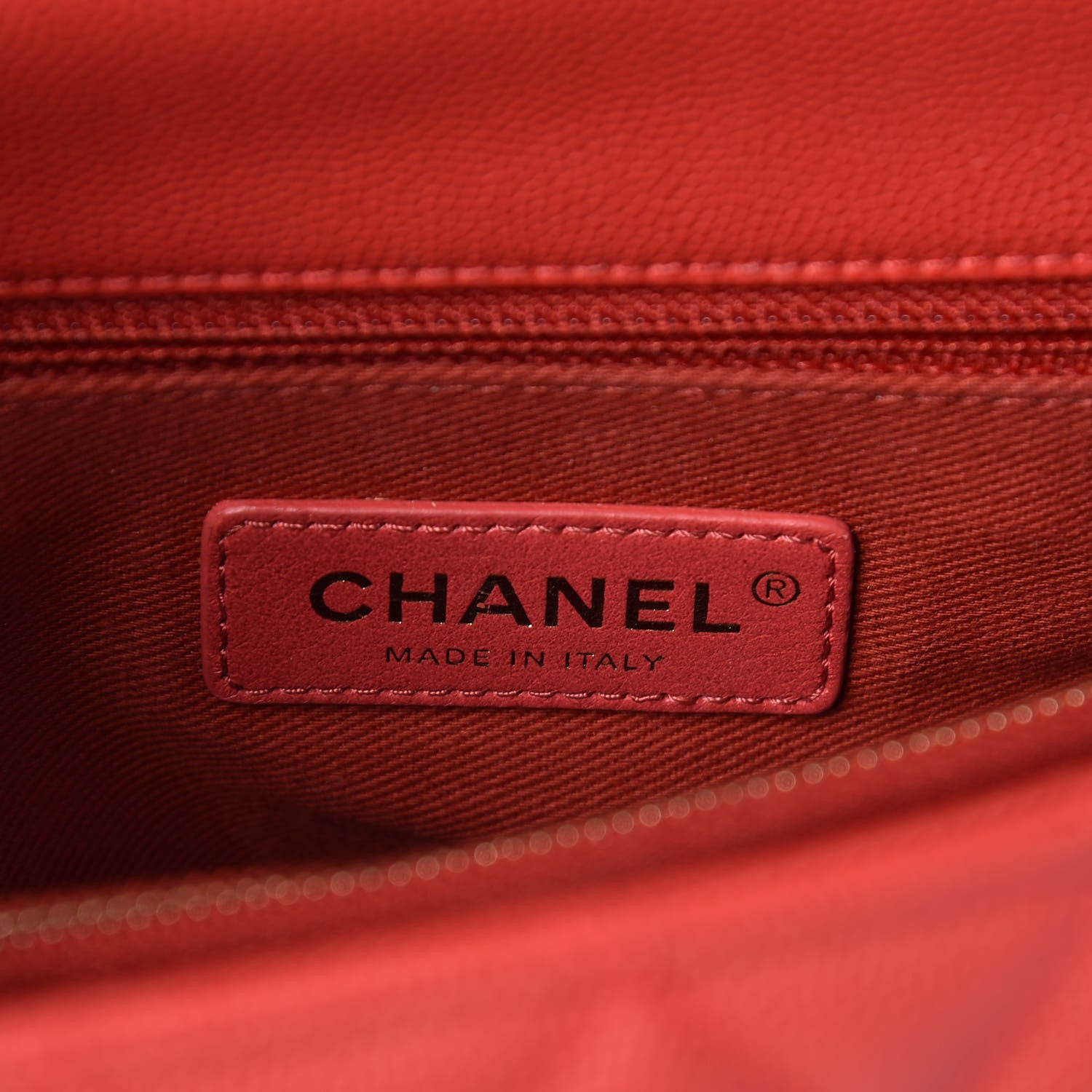 Chanel Caviar Quilted Small Coco Handle Flap Red 6 of 10