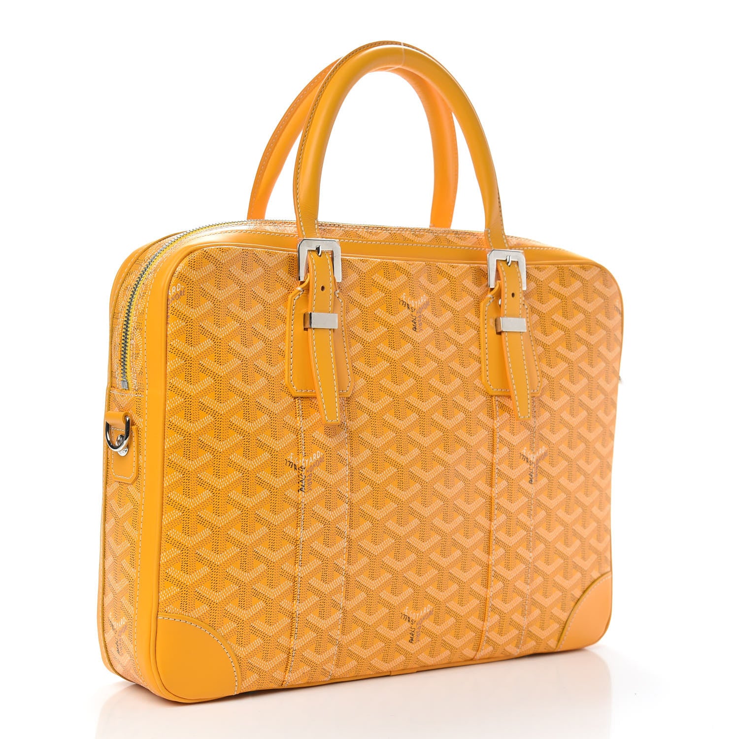 Goyard Goyardine PM Ambassade Briefcase Yellow 2 of 9