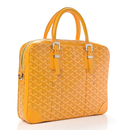 Goyard Goyardine PM Ambassade Briefcase Yellow 2 of 9