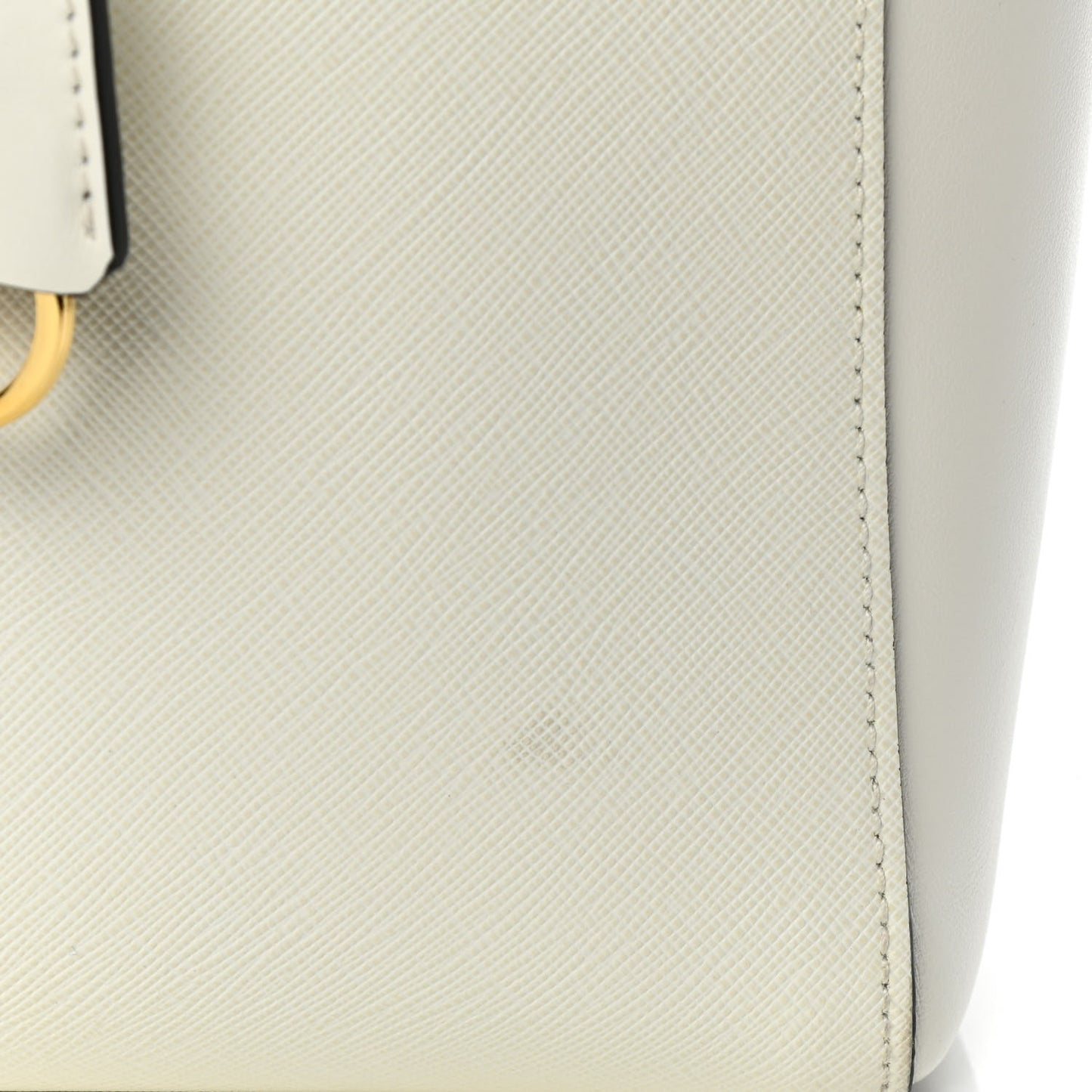 Saffiano Soft Calfskin Zippered Tote White