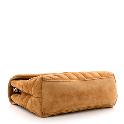 Saint Laurent Suede Calfskin Y Quilted Monogram Small Loulou Chain Satchel Cinnamon 4 of 13