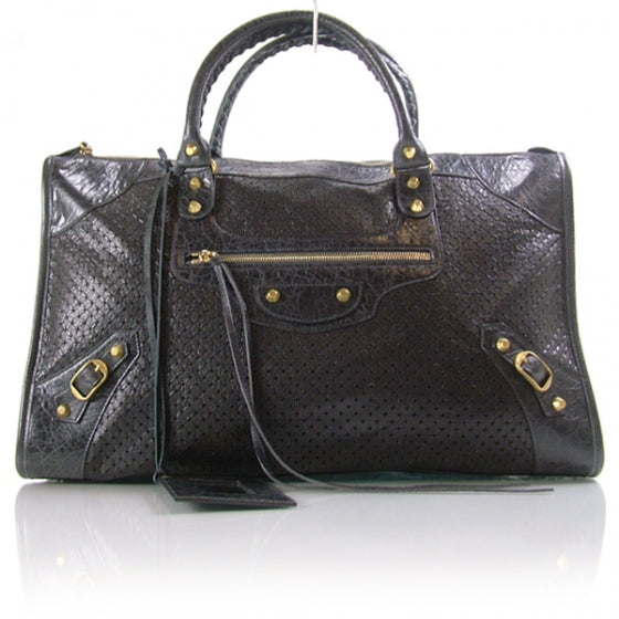 Balenciaga Agneau Cross Perforated Work Black 1 of 10