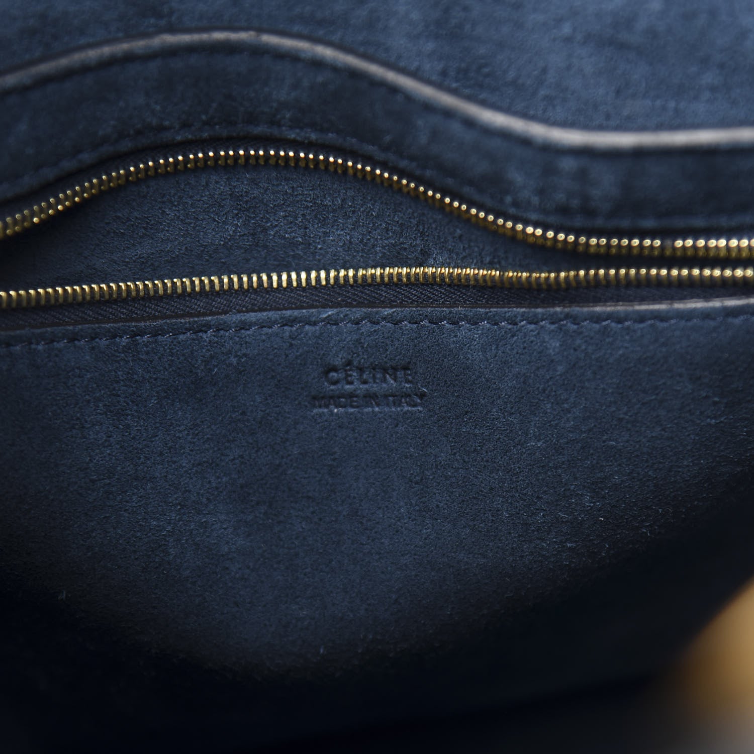 Celine Soft Grained Calfskin Sangle Bucket Bag Navy Blue 6 of 10