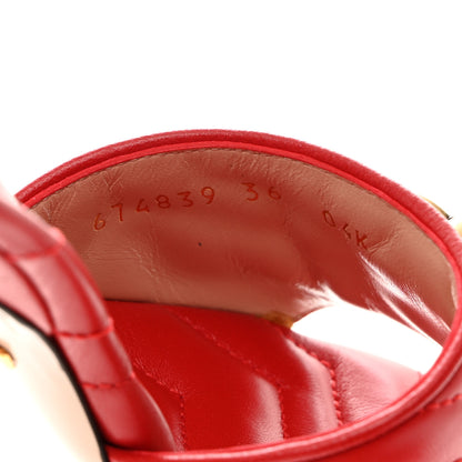 Gucci Nappa Matelasse GG Marmont 75mm Slide Sandals 36 Maple Red 7 of 9