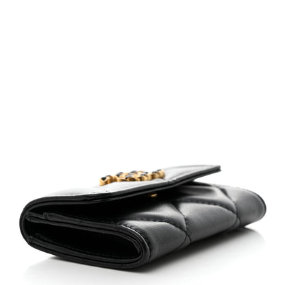 Chanel Lambskin Quilted Chanel 19 Flap Card Holder Black 3 of 16