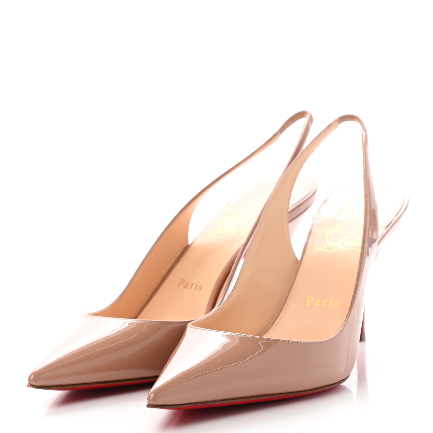 Christian Louboutin Patent Clare Sling 80 Pumps 40.5 Nude 3 of 12