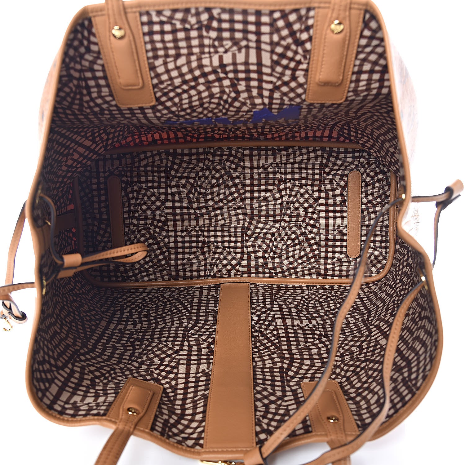 MCM Visetos Large Liz Reversible Shopper Tote Cognac 10 of 17