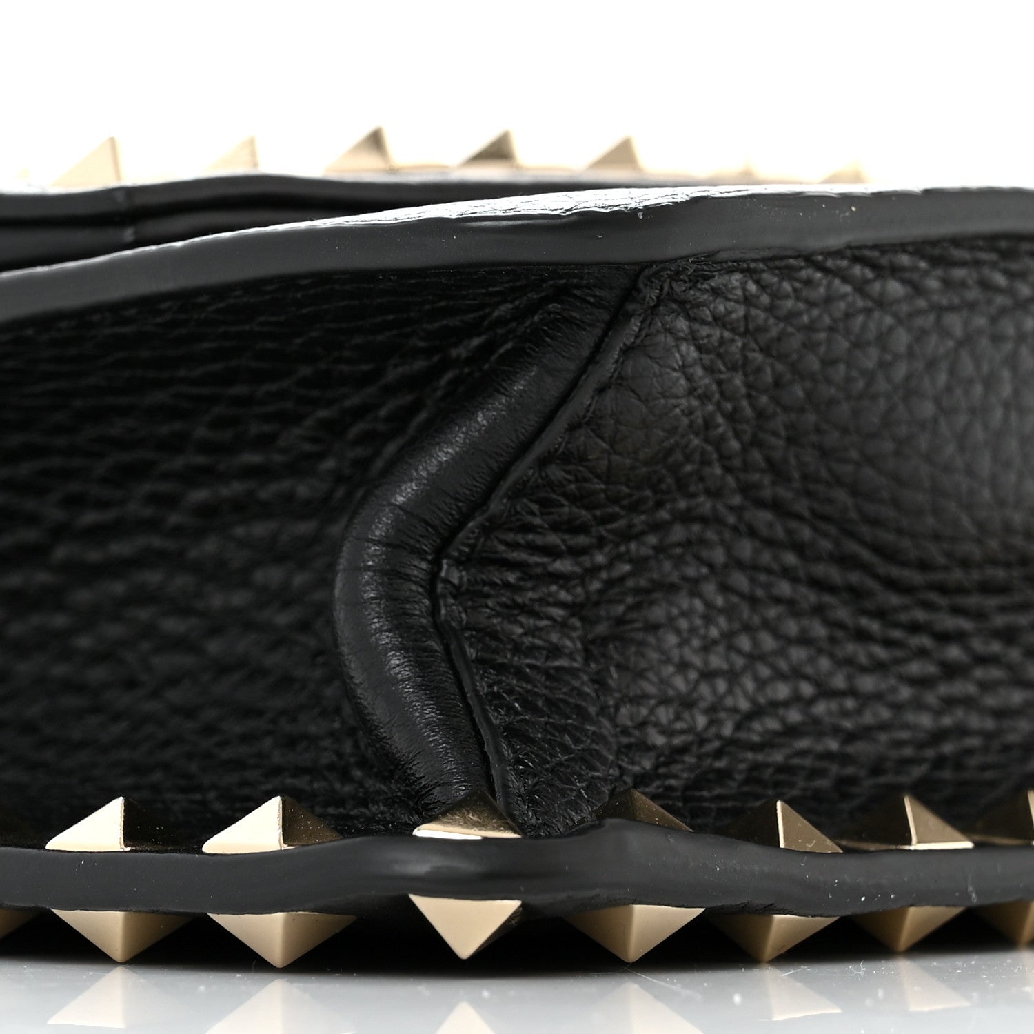 Valentino Garavani Pebbled Calfskin Rockstud Side Slip Crossbody Black 8 of 9