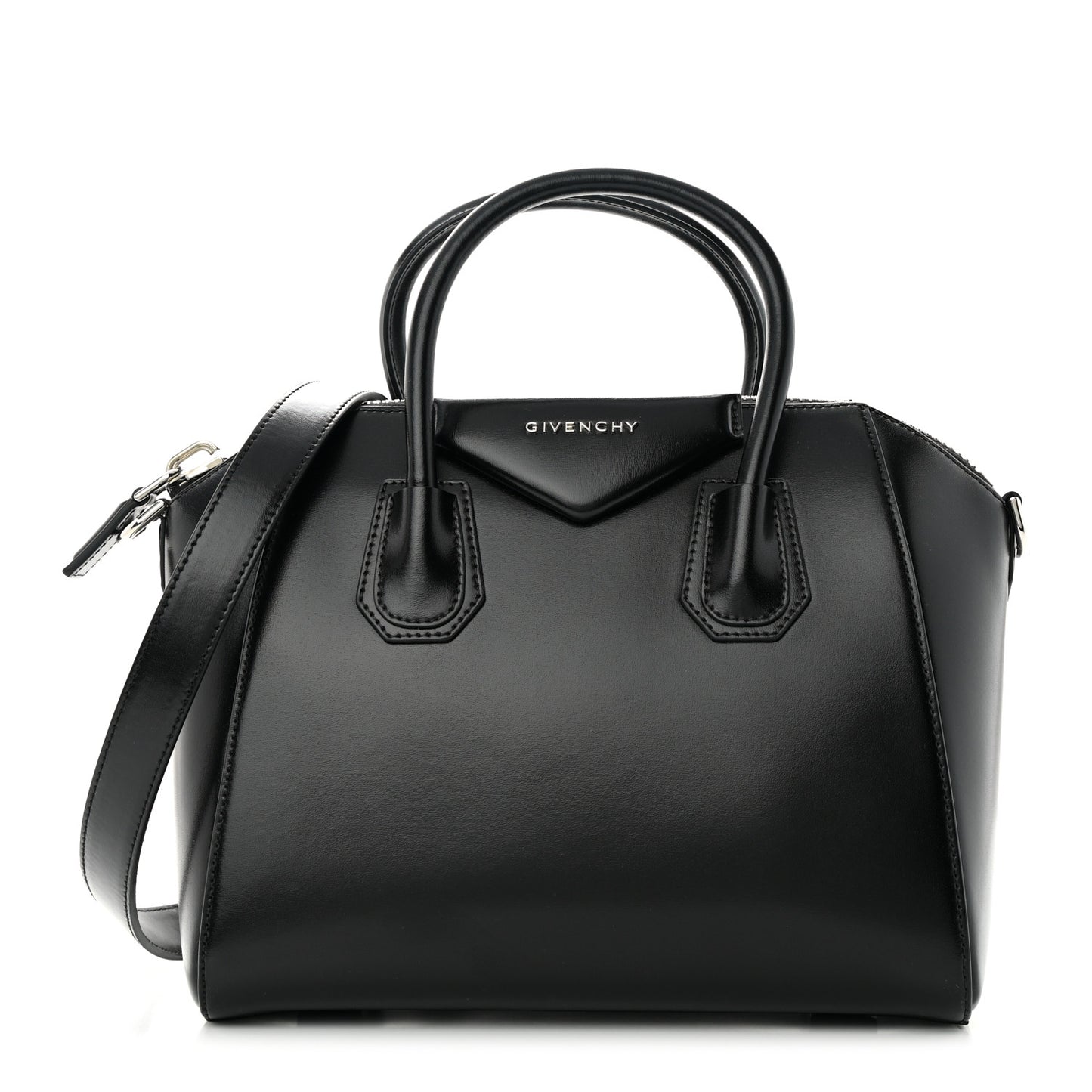 Shiny Lord Calfskin Small Antigona Black