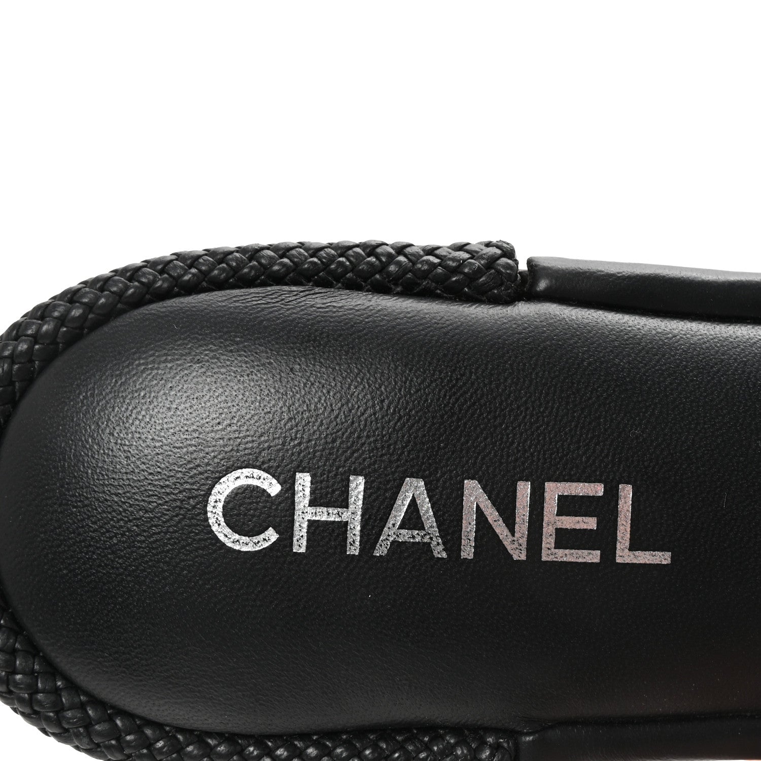 Chanel Lambskin CC Braided Mules 40 Navy Blue Black 8 of 10