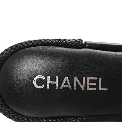 Chanel Lambskin CC Braided Mules 40 Navy Blue Black 8 of 10