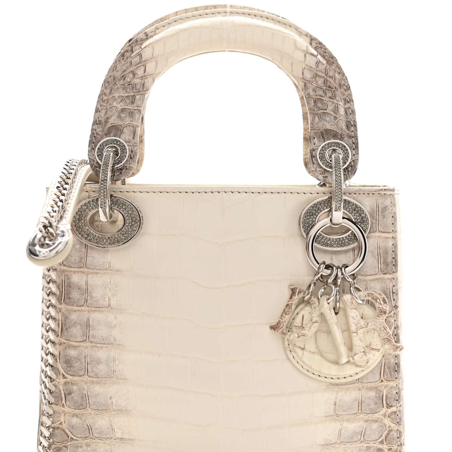 Niloticus Crocodile Himalaya Mini Lady Dior White
