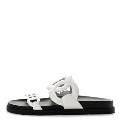 Hermes Nappa Womens Extra Sandals 38 White 1 of 9