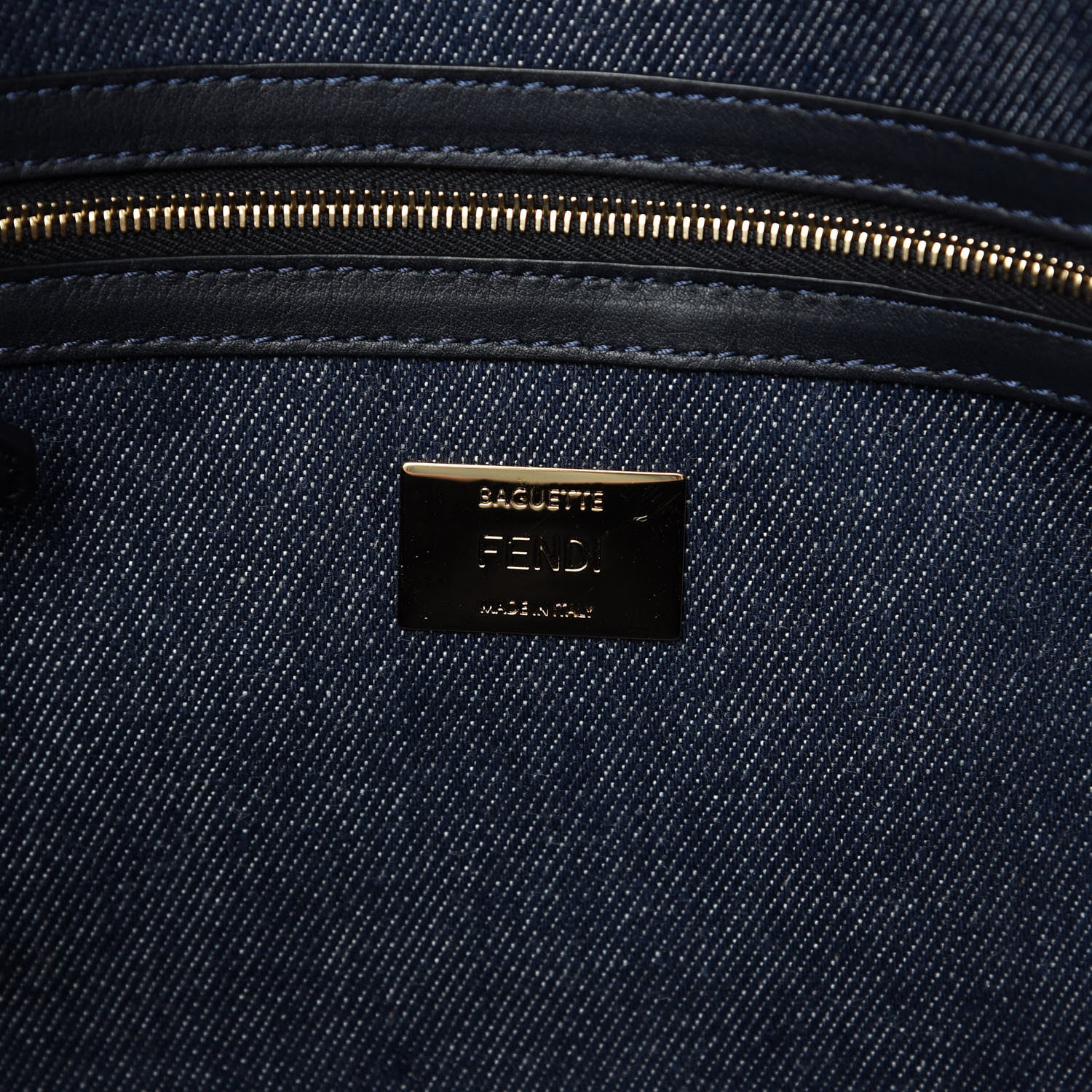 Fendi Denim Large Baguette Blue Arancio Fluo 8 of 8
